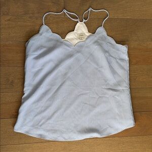 J. Crew Factory White and Blue Striped Camisole